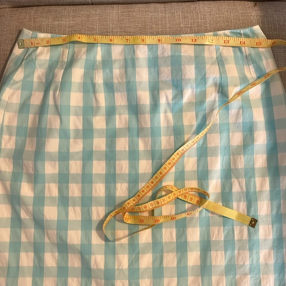 Lilly Pulitzer Blue White Gingham Mini Skirt Size 6 Cotton Blend Preppy Summer